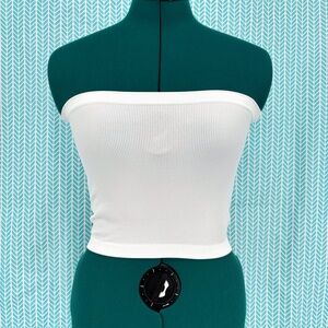 Bozzolo NWOT White Ribbed Tube Top, Small/Medium